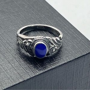 VTG 80's Sterling Silver Blue Lapis Ring 4